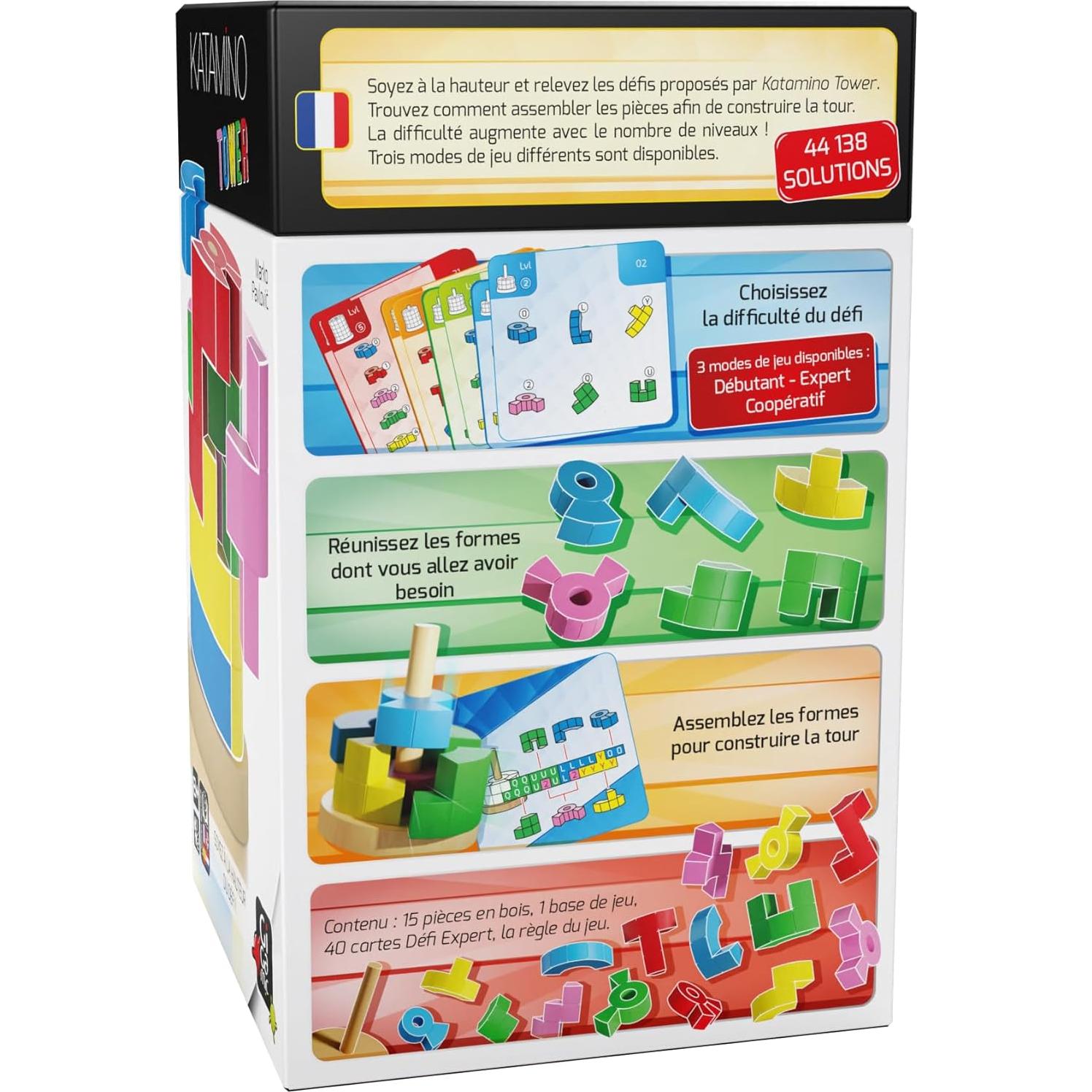 Katamino Tower | Juego de Rompecabezas 3D de Madera | 1-2 Jugadores