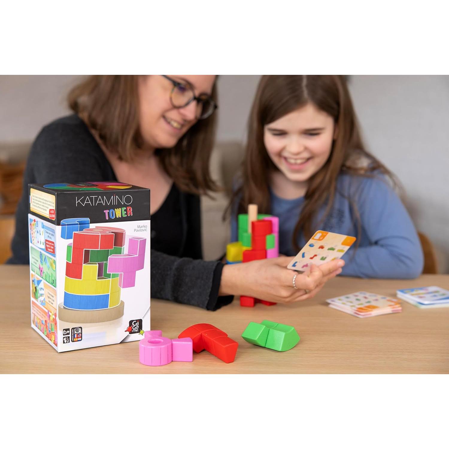 Katamino Tower | Juego de Rompecabezas 3D de Madera | 1-2 Jugadores