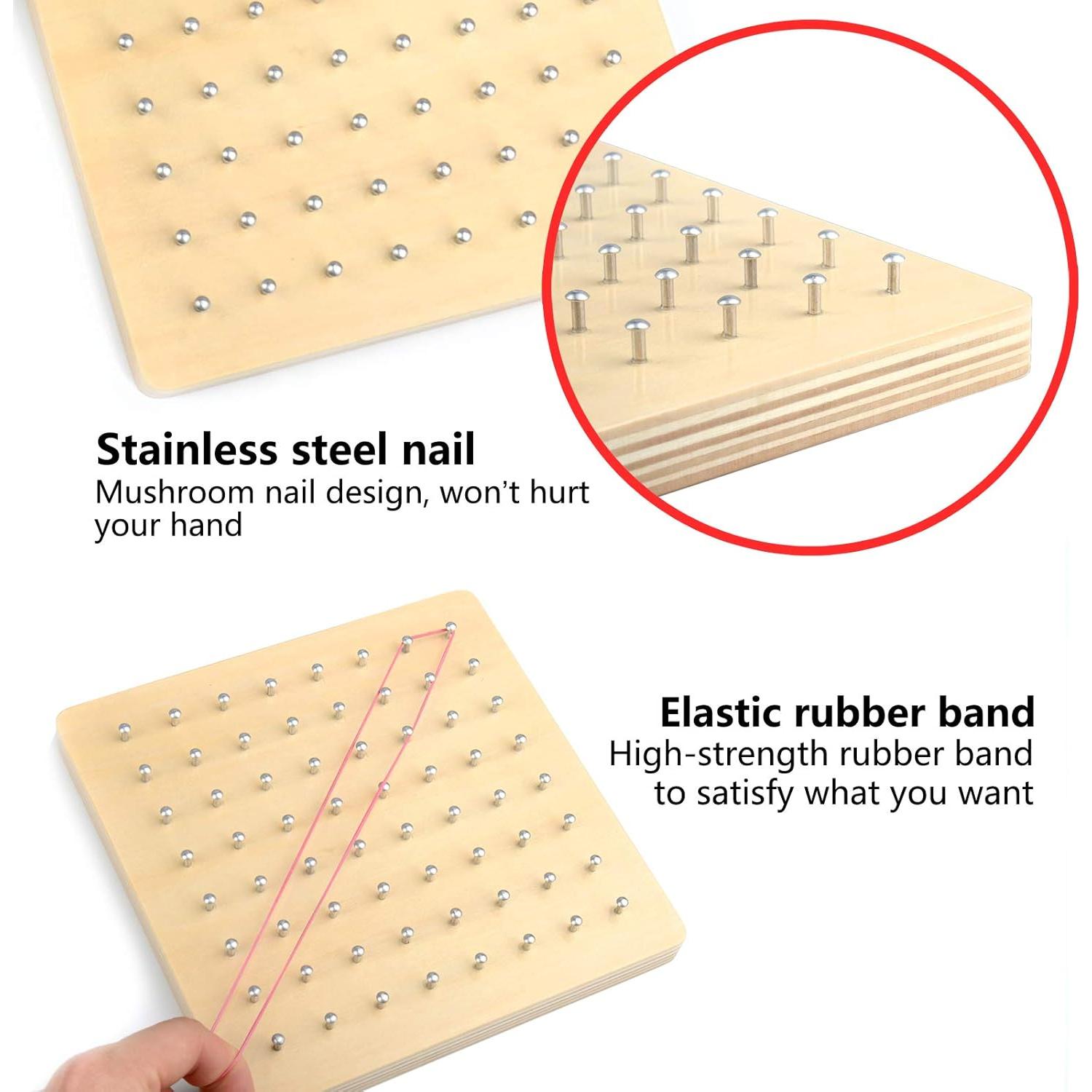 Tablero Geométrico de Madera Montessori Thoth 64 Piezas