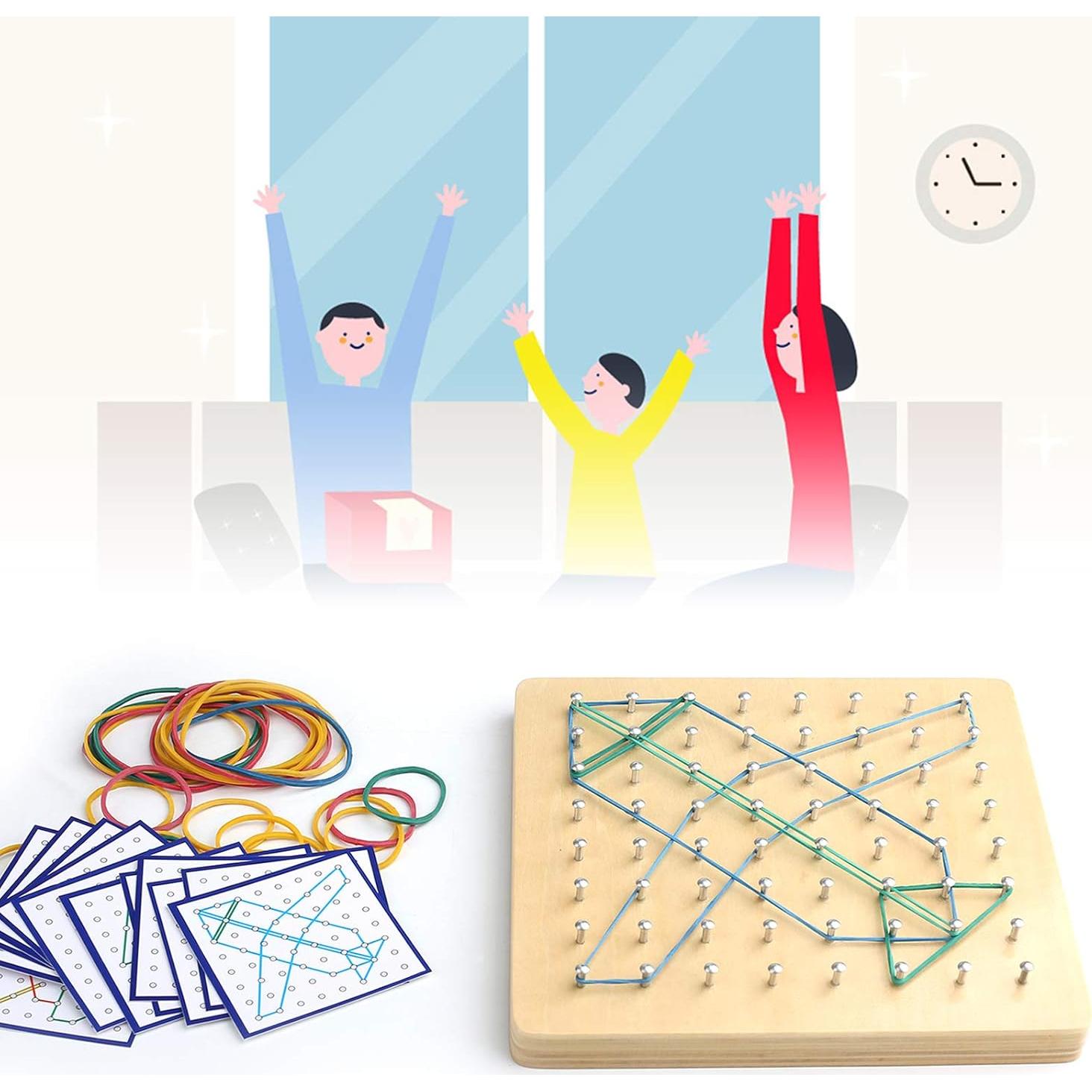 Tablero Geométrico de Madera Montessori Thoth 64 Piezas