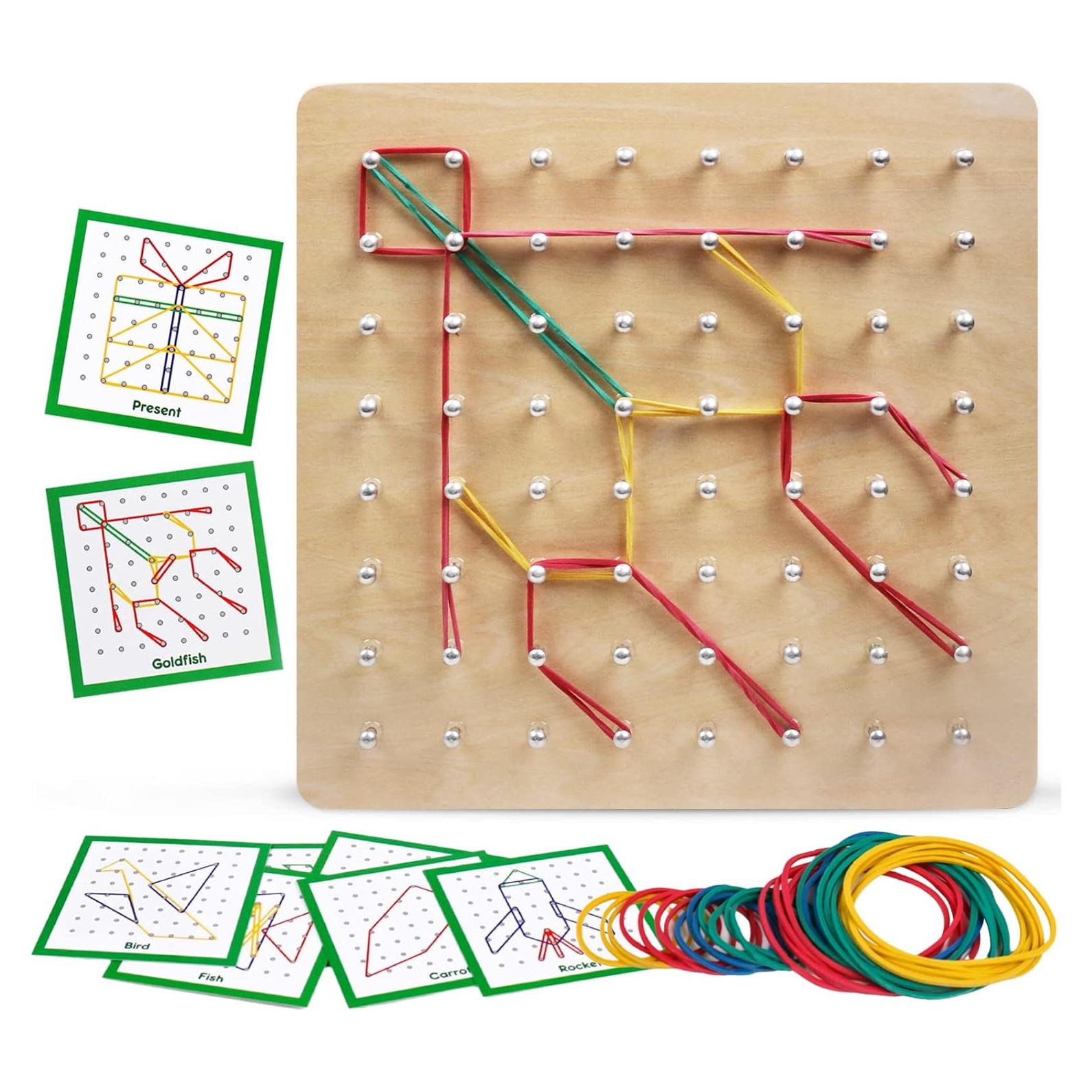 Tablero Geométrico de Madera Kizh 8x8 Juguete Educativo STEM