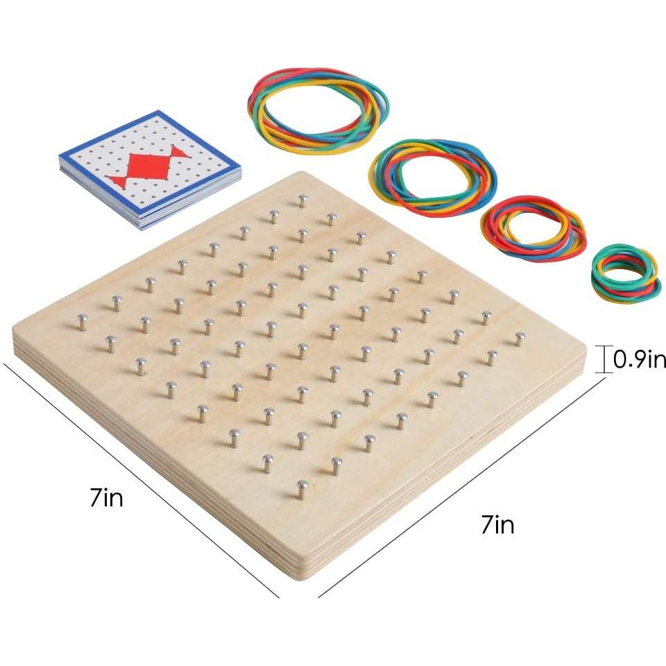 Tablero Geométrico de Madera Kizh 8x8 Juguete Educativo STEM