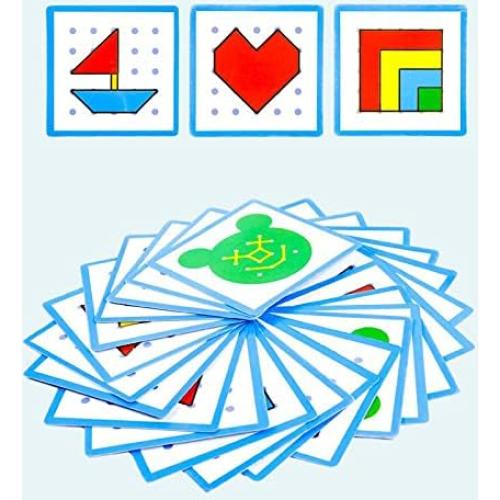 Tablero Geoboard de Madera Montessori YHZAN 5x5 con Tarjetas