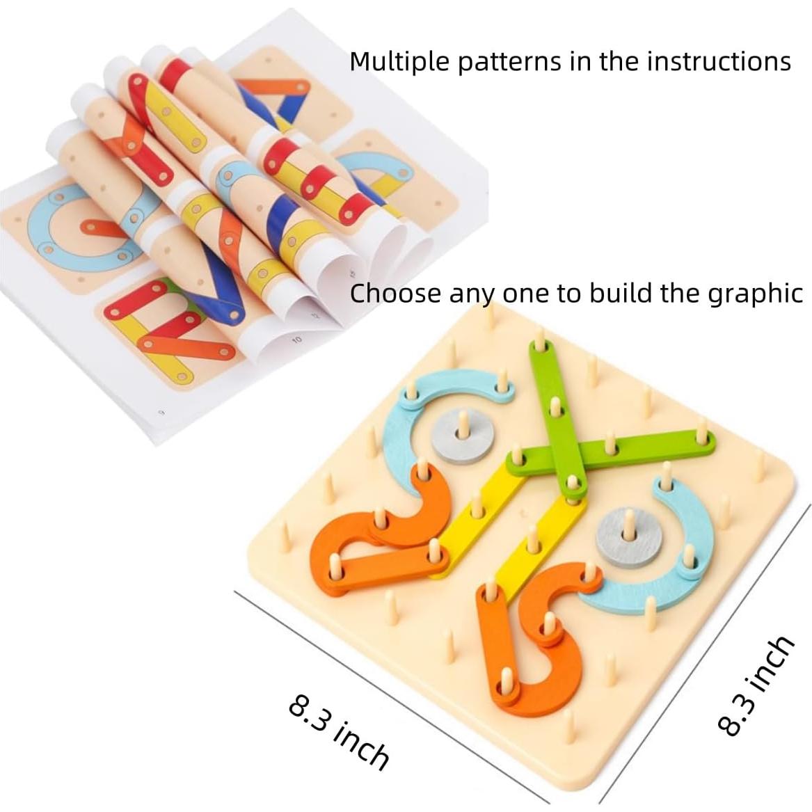 Tablero Montessori de Formas Geométricas de Madera - Juguete Educativo STEM