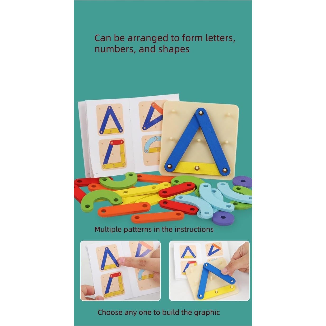 Tablero Montessori de Formas Geométricas de Madera - Juguete Educativo STEM