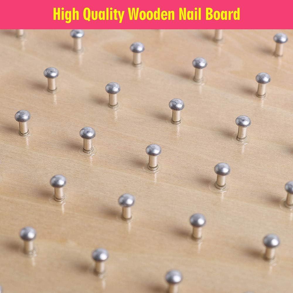 Tablero Geoboard de Madera Skrtuan con Tarjetas y Bandas, Juguete Educativo