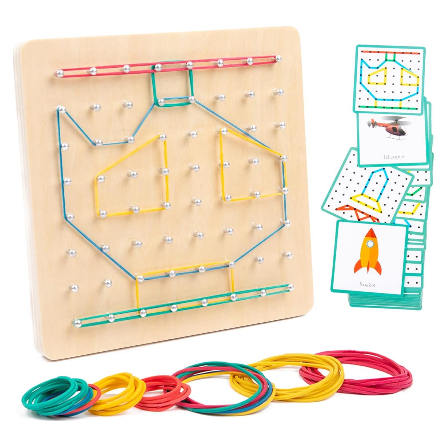 Tablero Geométrico de Madera Auvewilo 20x20 cm Juguete Educativo