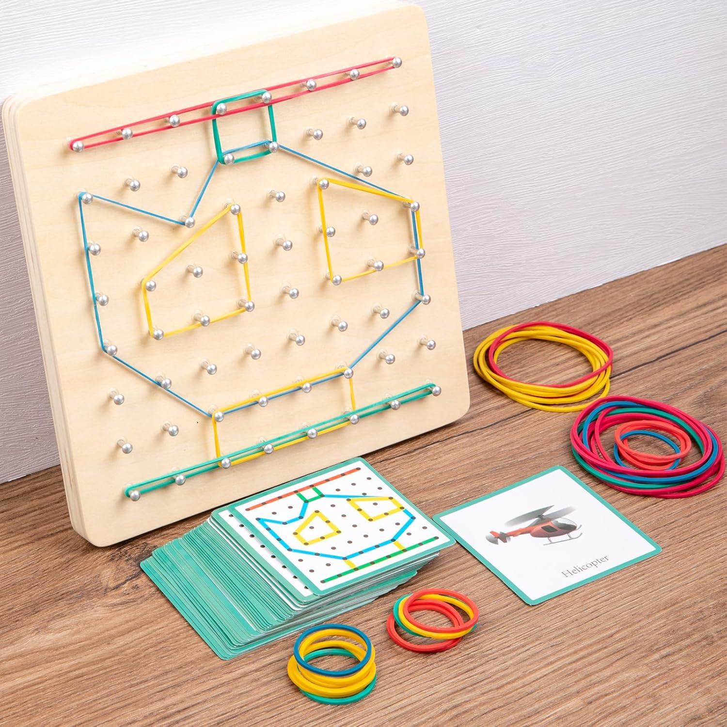 Tablero Geométrico de Madera Auvewilo 20x20 cm Juguete Educativo