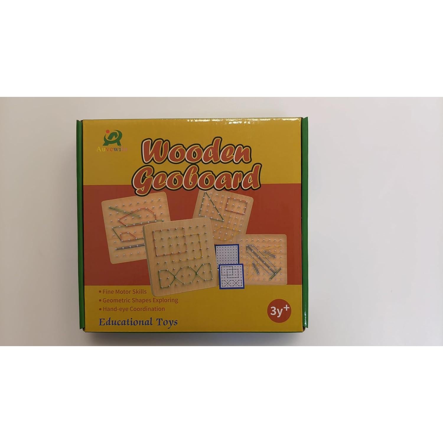 Tablero Geométrico de Madera Auvewilo 20x20 cm Juguete Educativo