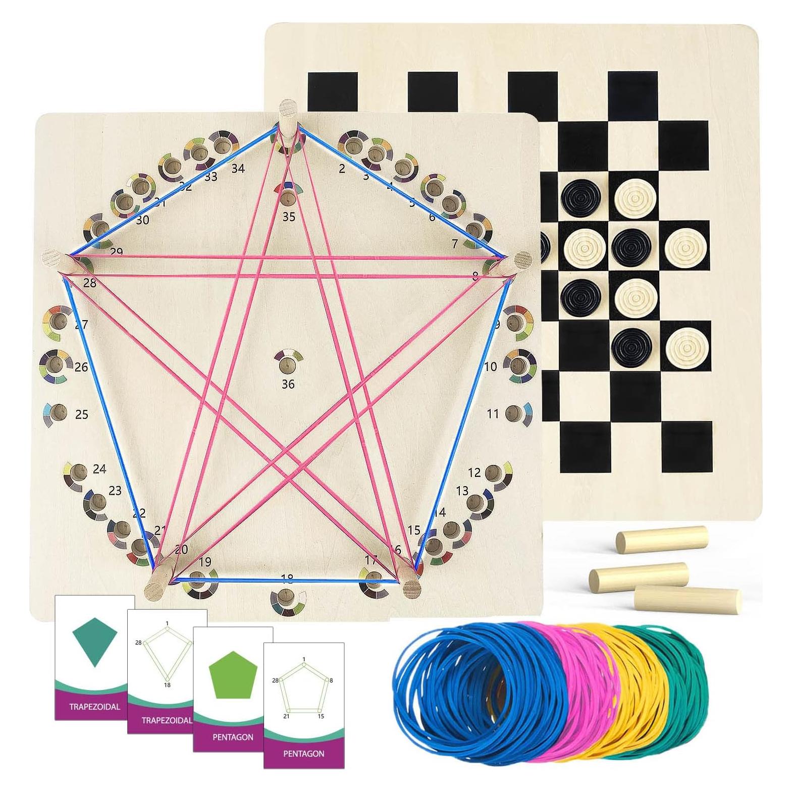 Tablero Geométrico de Madera Hailey&Elijah con Juego de Othello