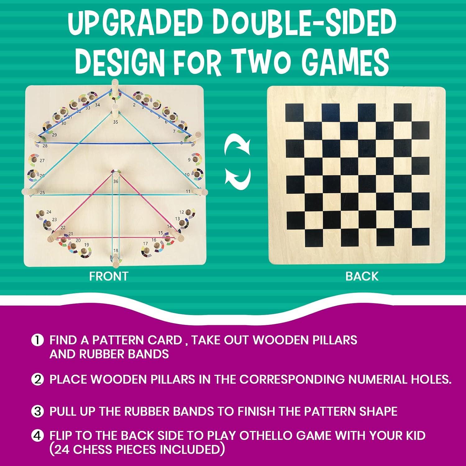 Tablero Geométrico de Madera Hailey&Elijah con Juego de Othello