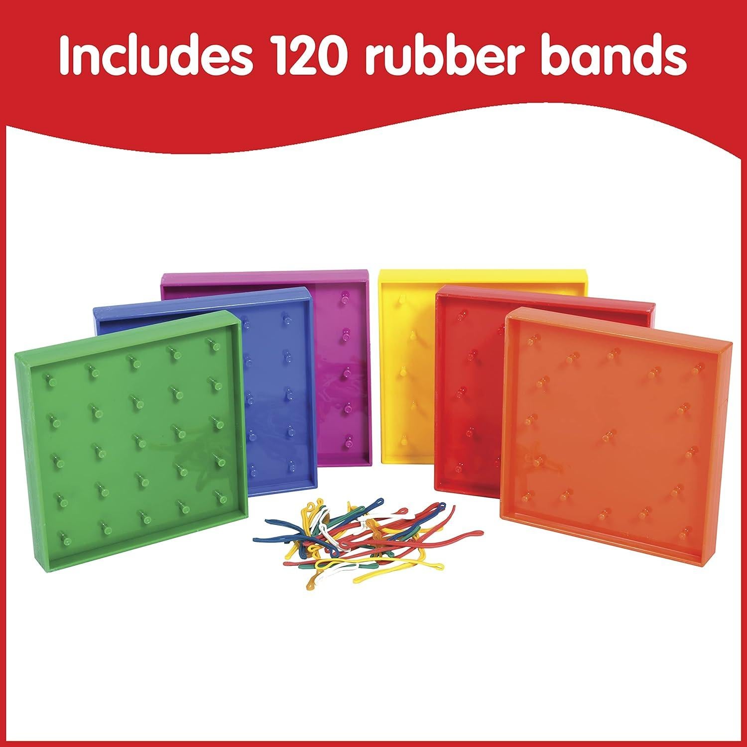 Juego de Tableros Geoboard EDX Education Set de 6 con Bandas