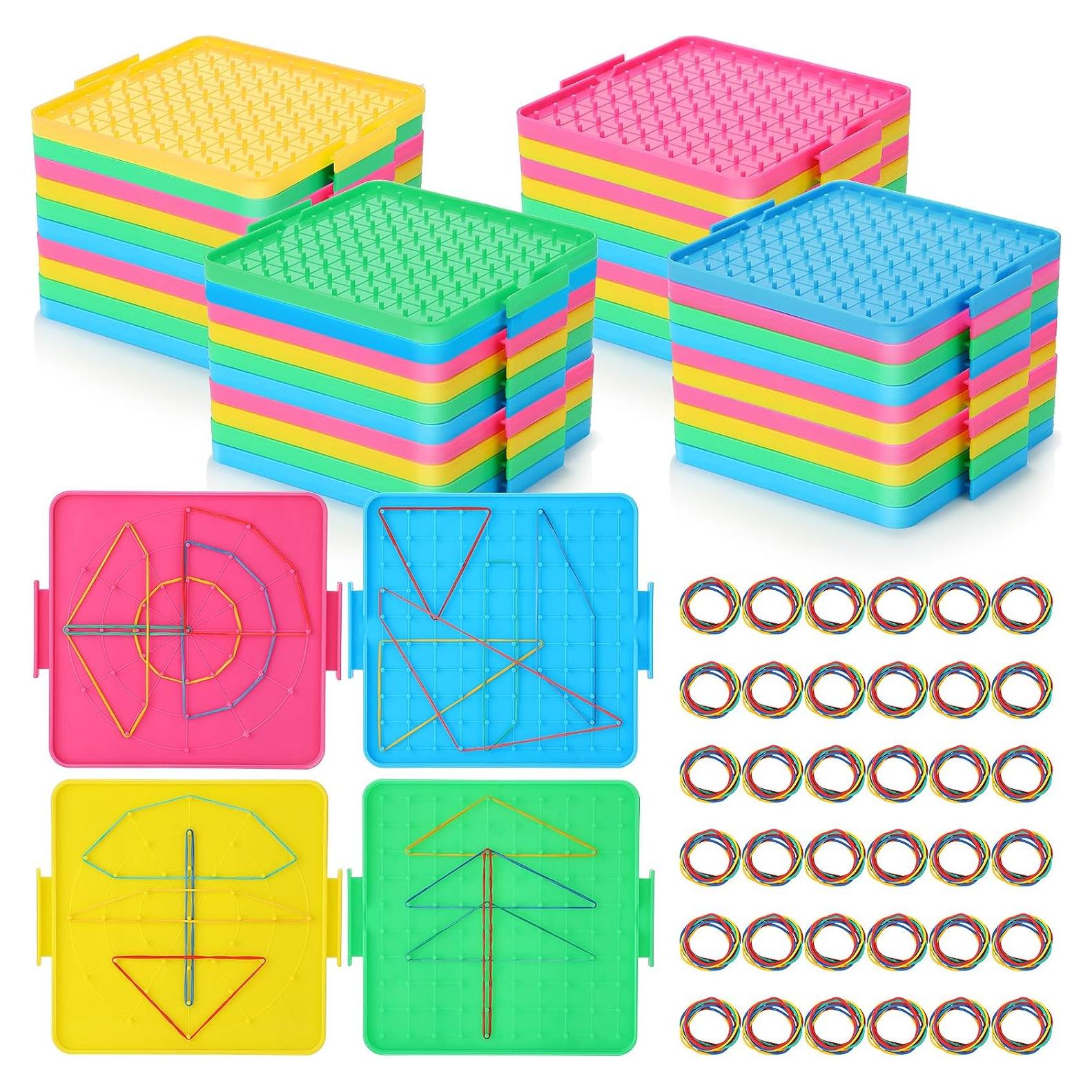 Tableros Geométricos Matemáticos Lenwen 40 Pcs 16x16 cm