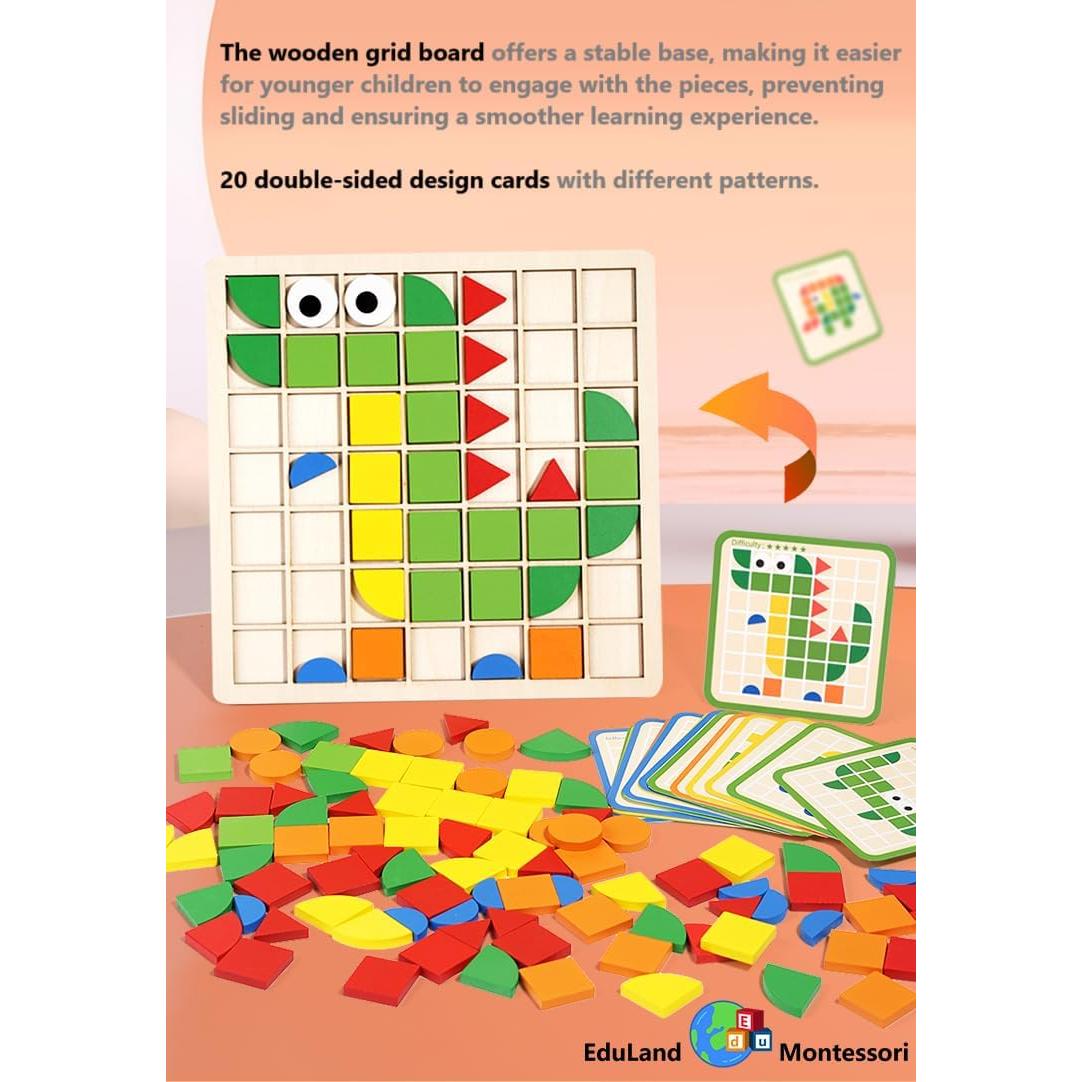 Rompecabezas de Bloques de Madera EduLand Montessori 120 Piezas