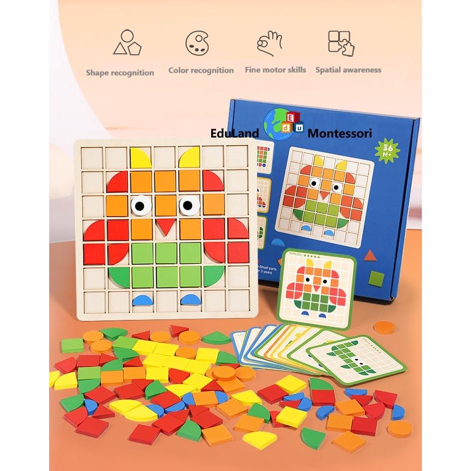 Rompecabezas de Bloques de Madera EduLand Montessori 120 Piezas