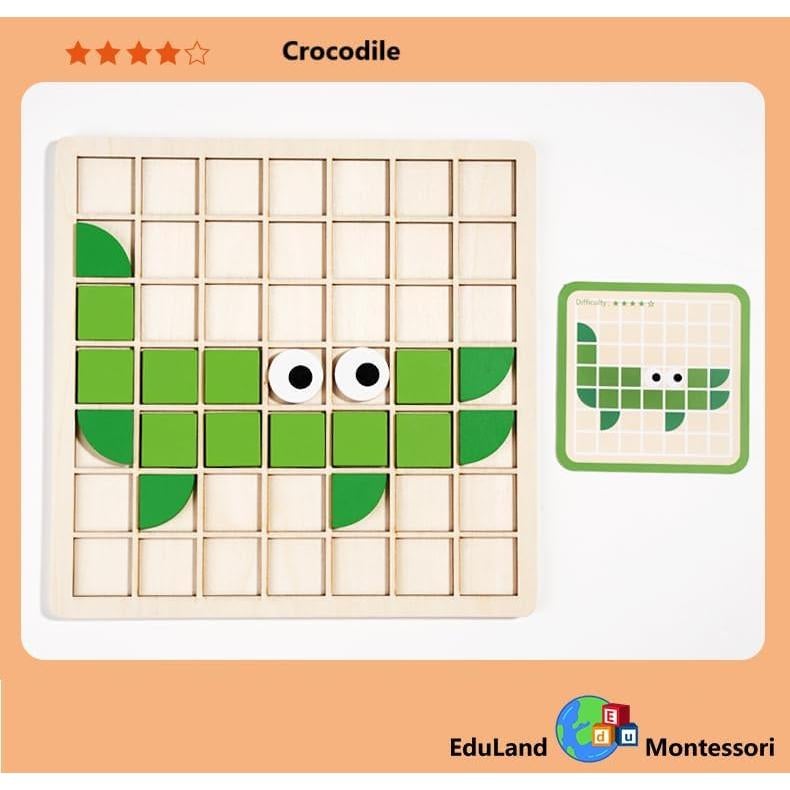 Rompecabezas de Bloques de Madera EduLand Montessori 120 Piezas