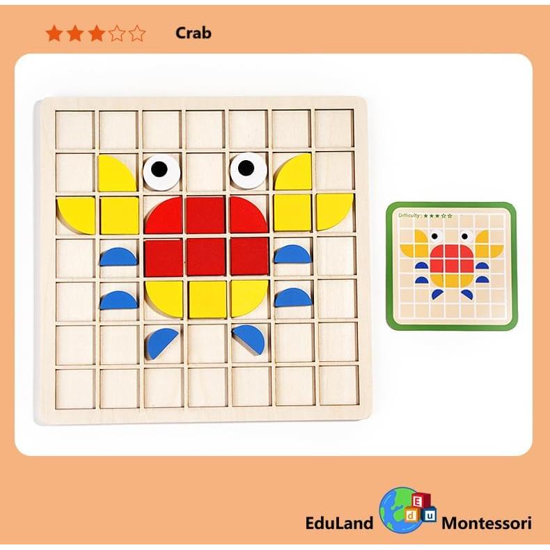 Rompecabezas de Bloques de Madera EduLand Montessori 120 Piezas