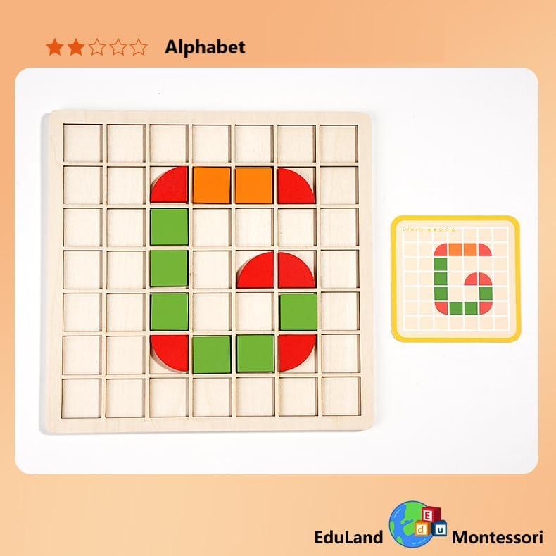 Rompecabezas de Bloques de Madera EduLand Montessori 120 Piezas