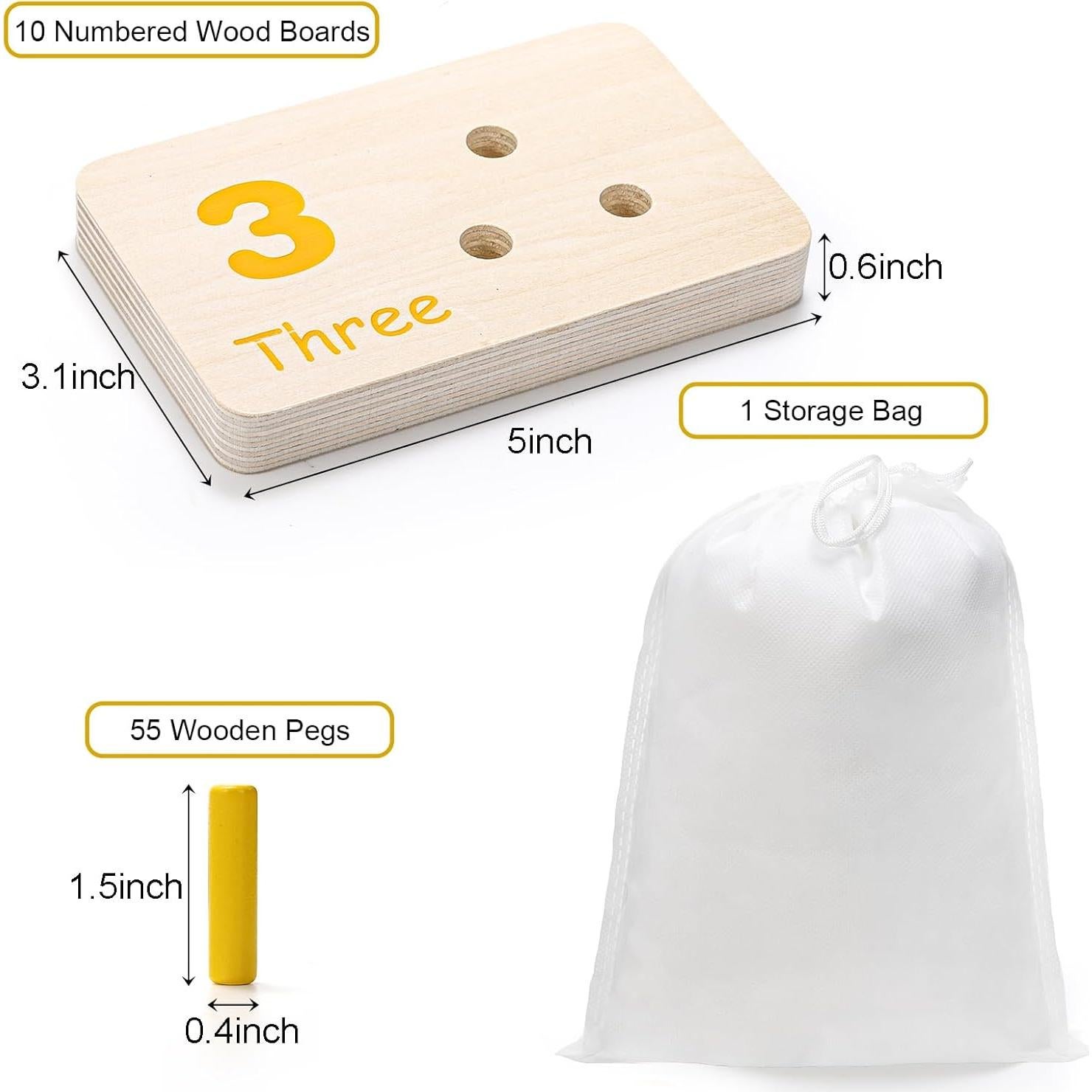 Tablero de Contar de Madera Suwimut 2 en 1 para Niños 3+