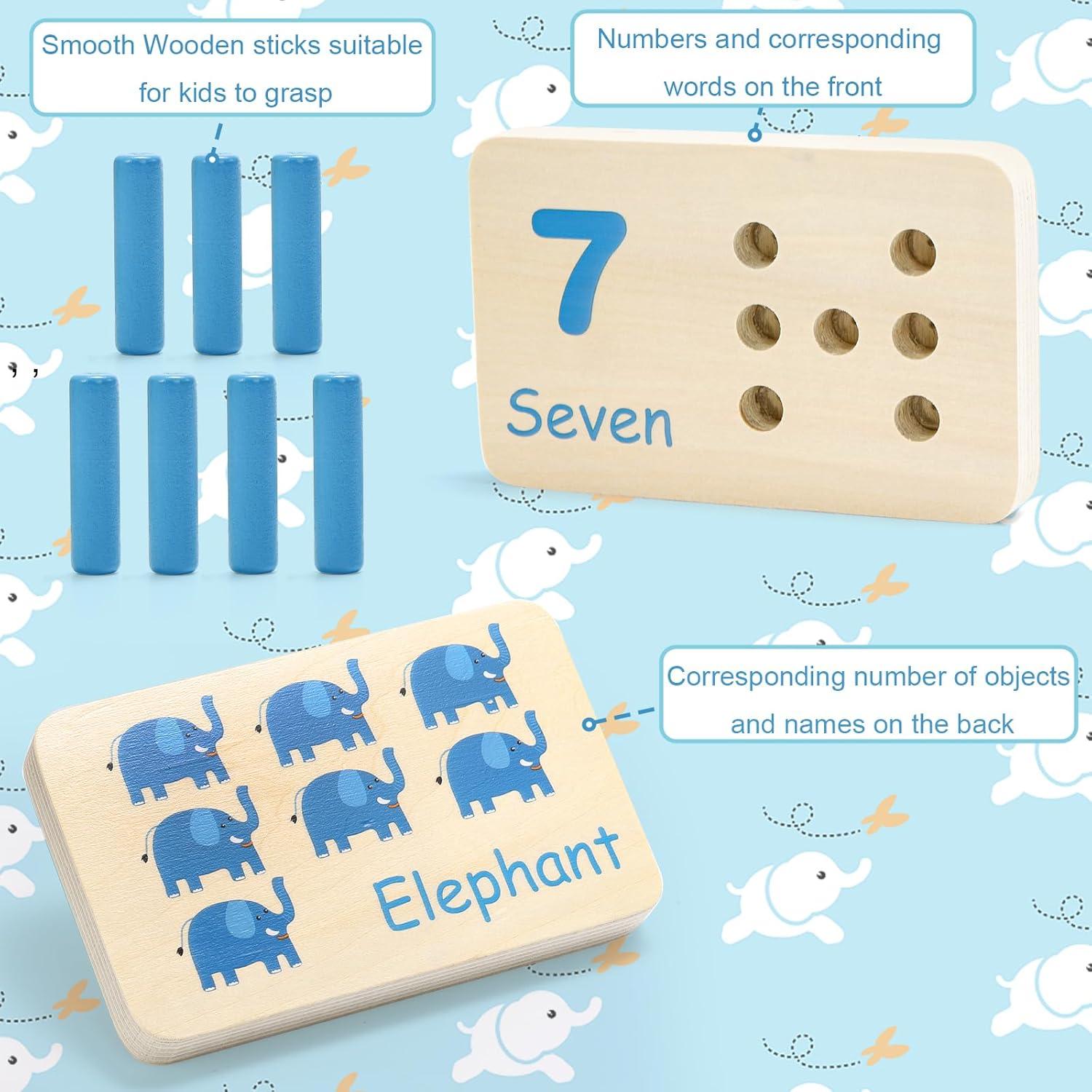 Tablero de Contar de Madera Suwimut 2 en 1 para Niños 3+