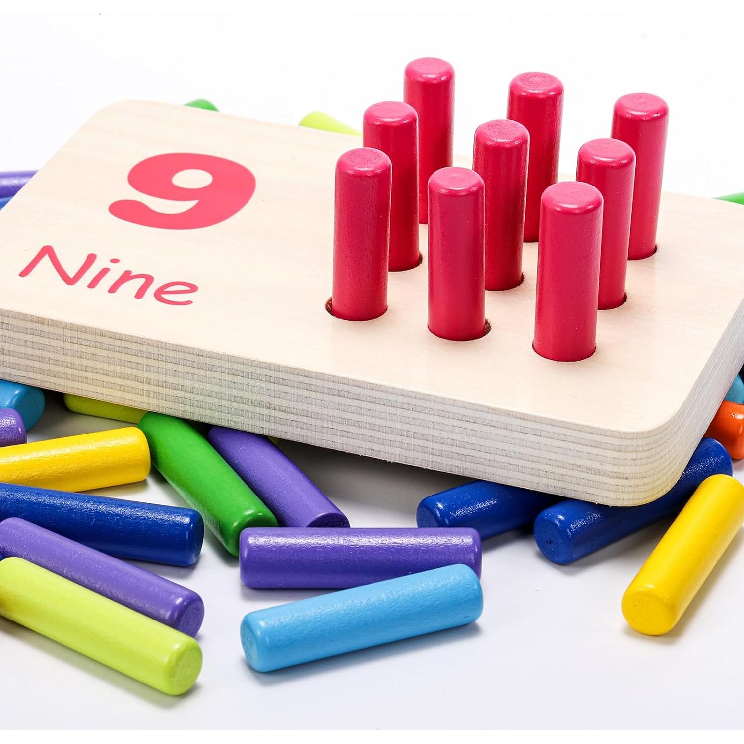 Tablero de Contar de Madera Suwimut 2 en 1 para Niños 3+