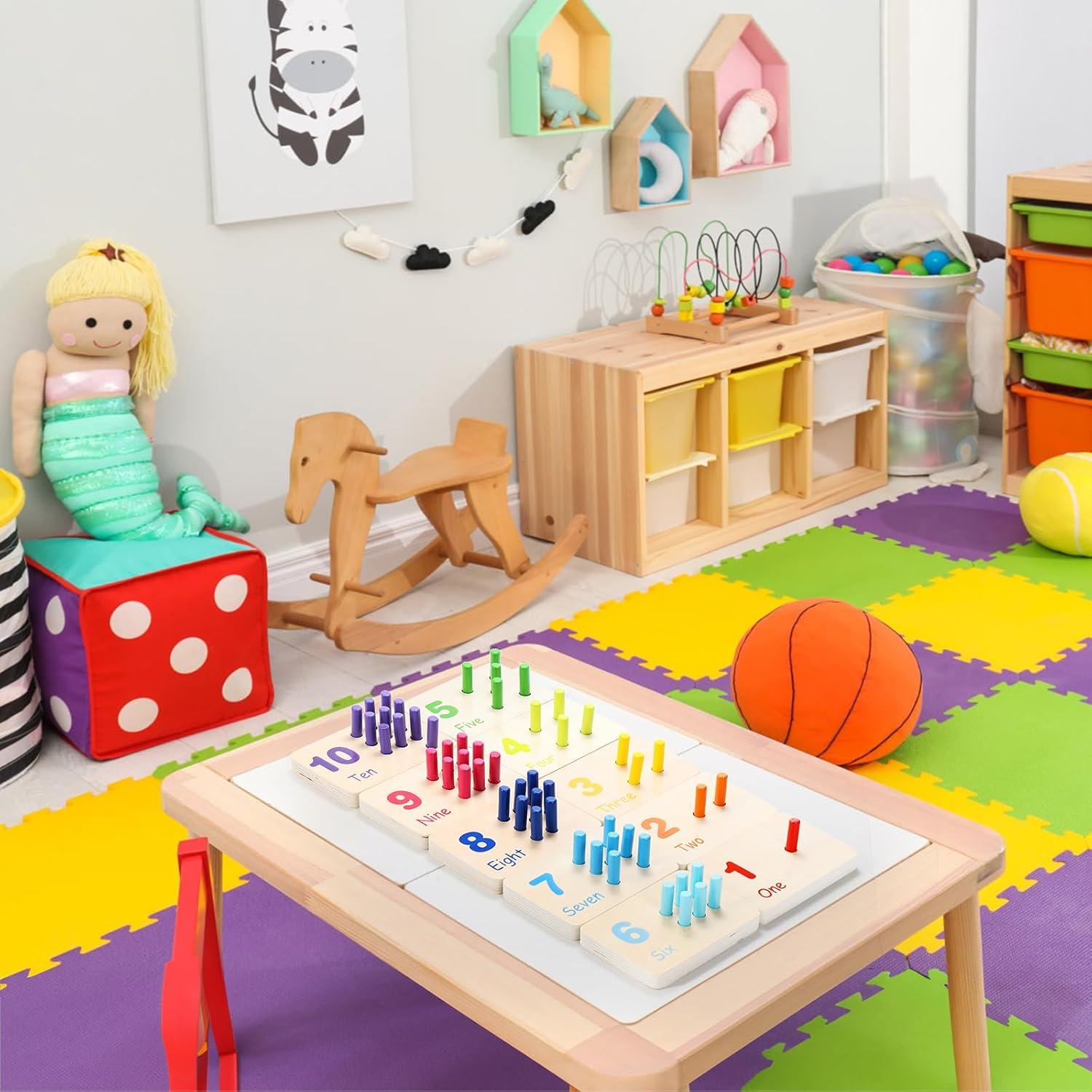 Tablero de Contar de Madera Suwimut 2 en 1 para Niños 3+