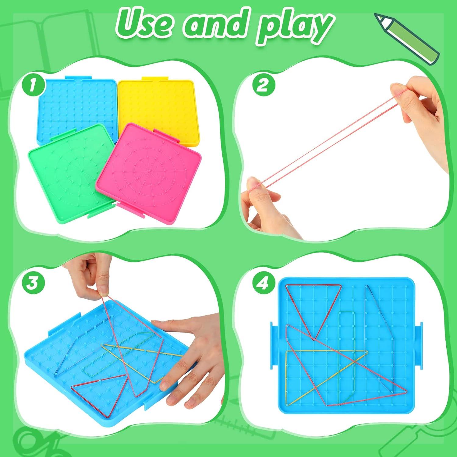 Tableros Geoboard Teling Doble Cara 16 cm - 16 Piezas Educativos