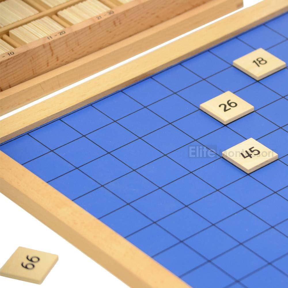 Tabla de Cien Montessori Elite - Fichas de Madera 1-100