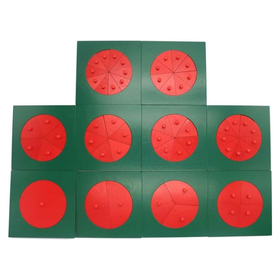 Rompecabezas de Fracciones Circulares Madera Mfunny 10 Piezas