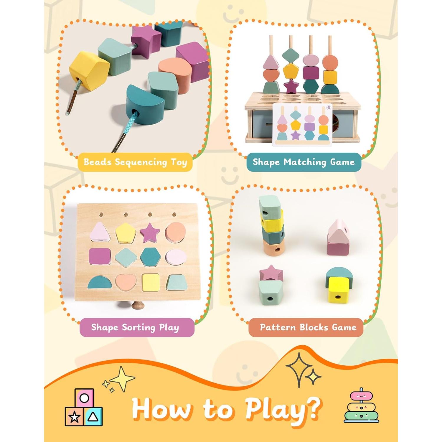 Juguetes Montessori Biottro 5 en 1 para Niños 3 a 7 Años