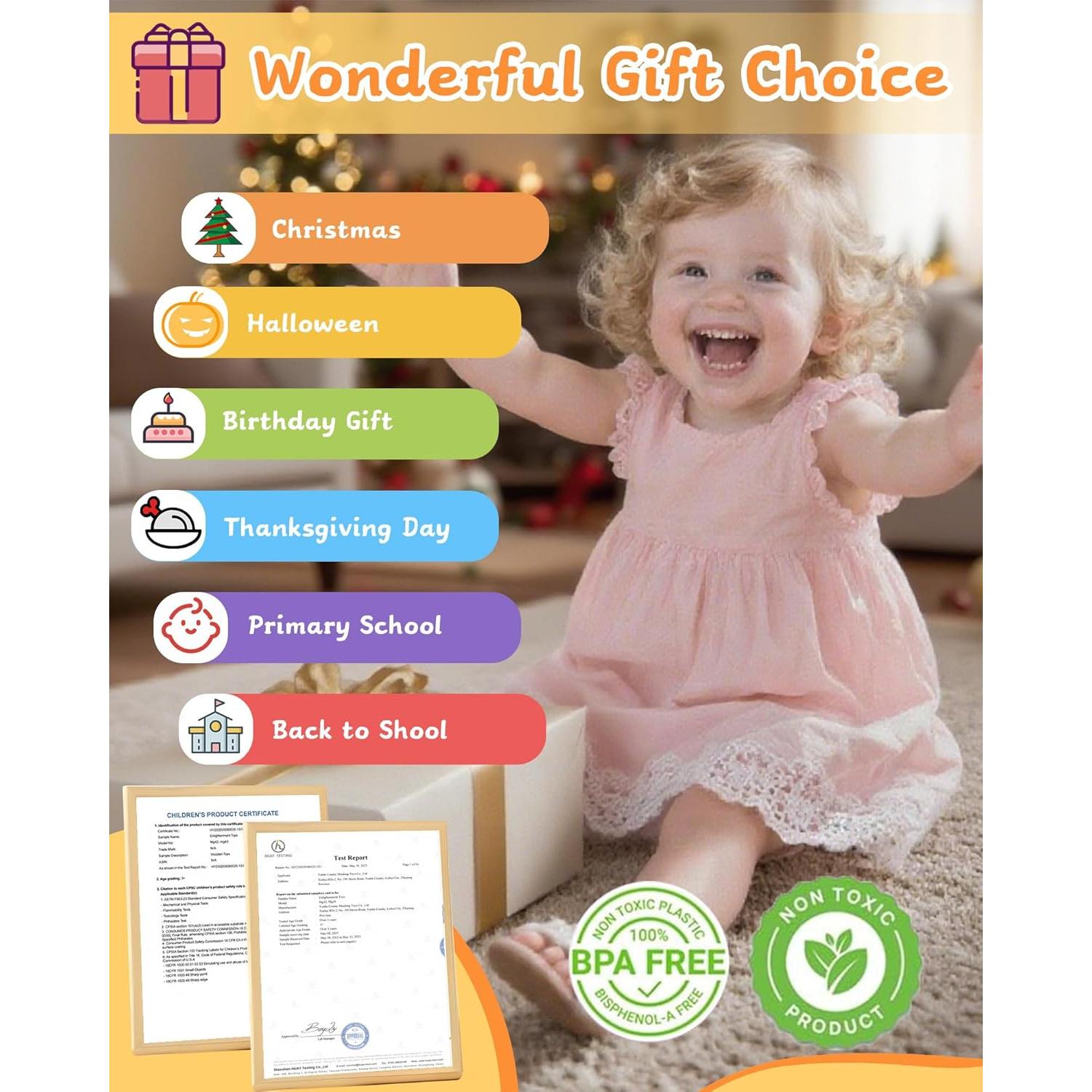 Juguetes Montessori Biottro 5 en 1 para Niños 3 a 7 Años