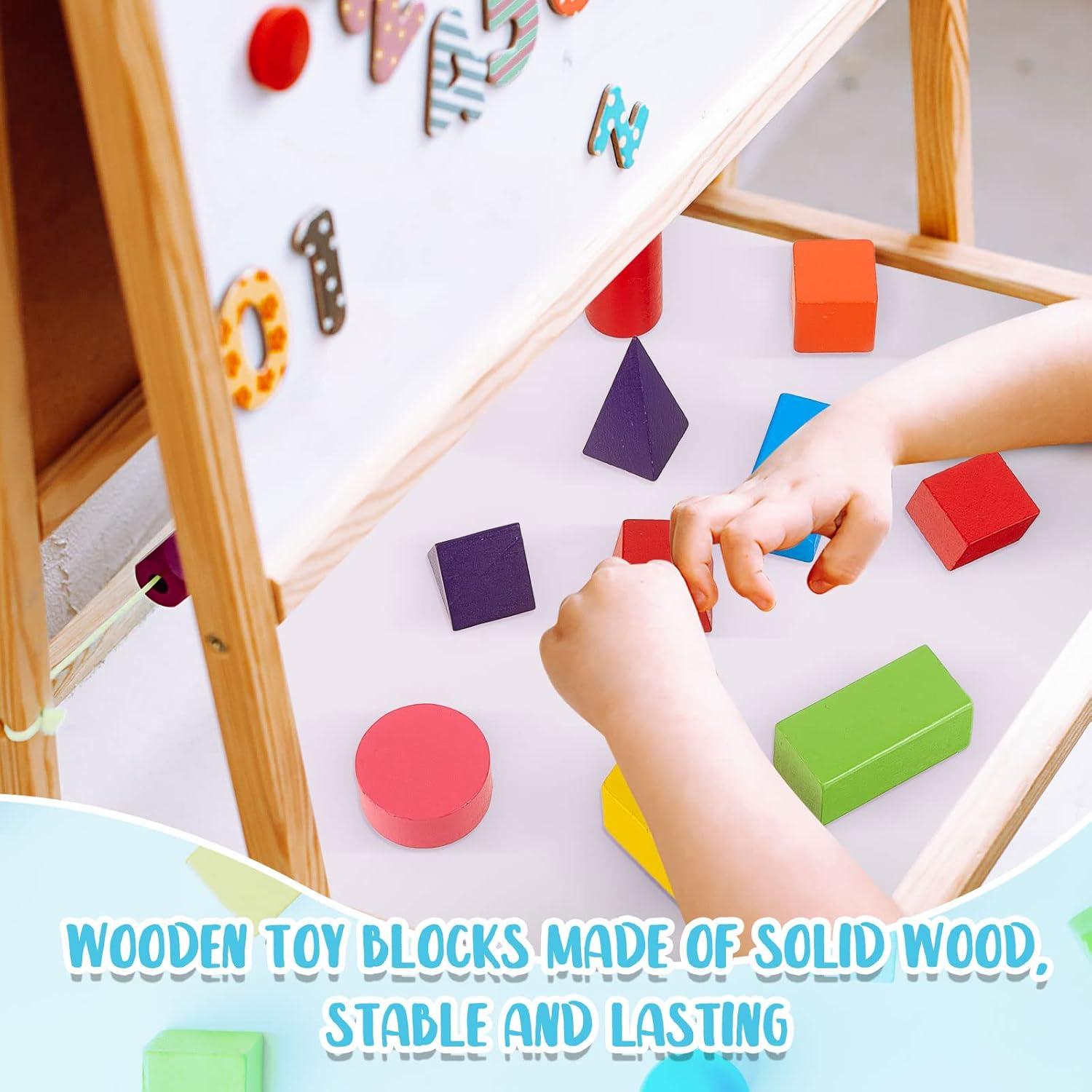 Bloques Geométricos de Madera Deekin 18 Pcs para Aprendizaje