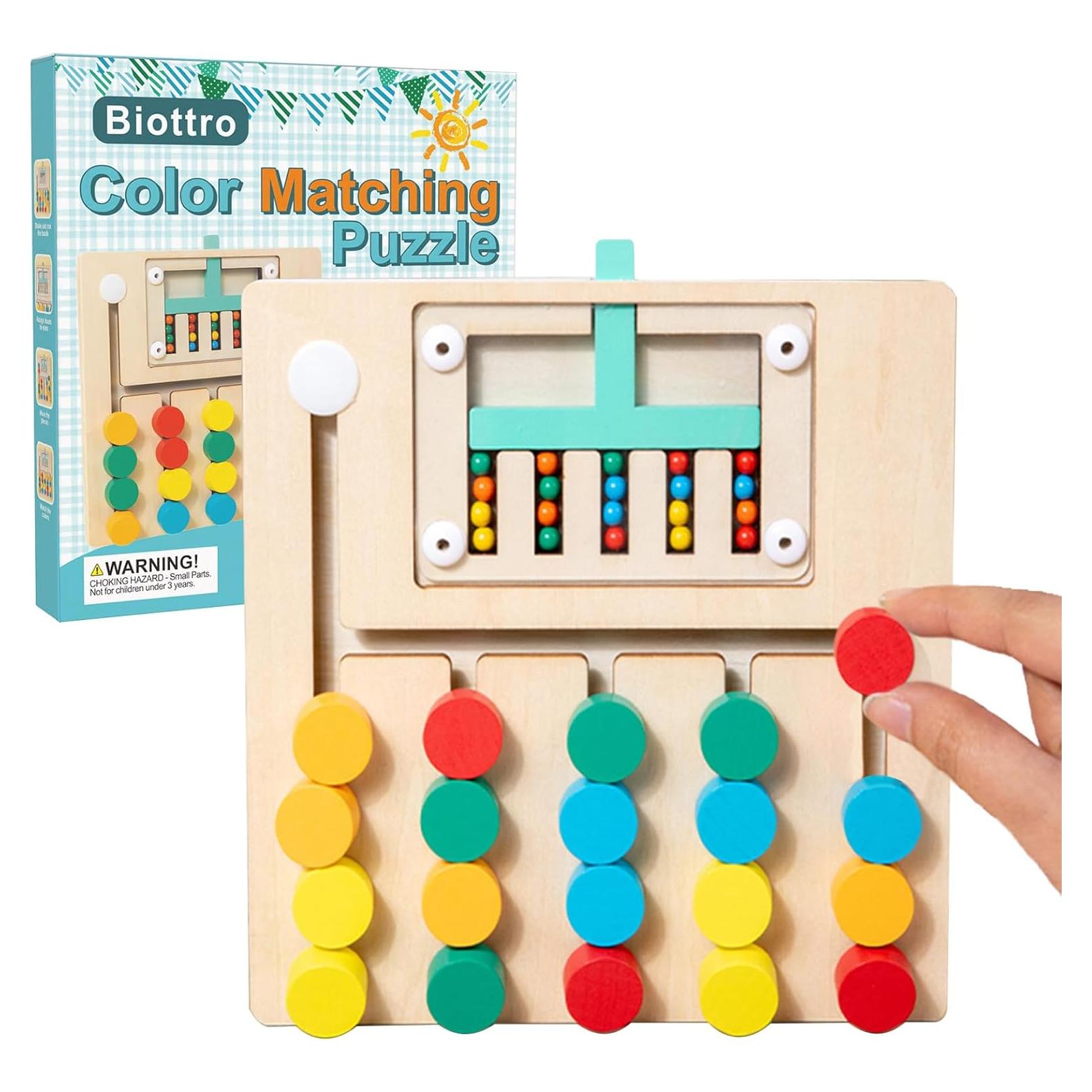Juguetes Montessori Biottro Rompecabezas de Colores 5 Piezas