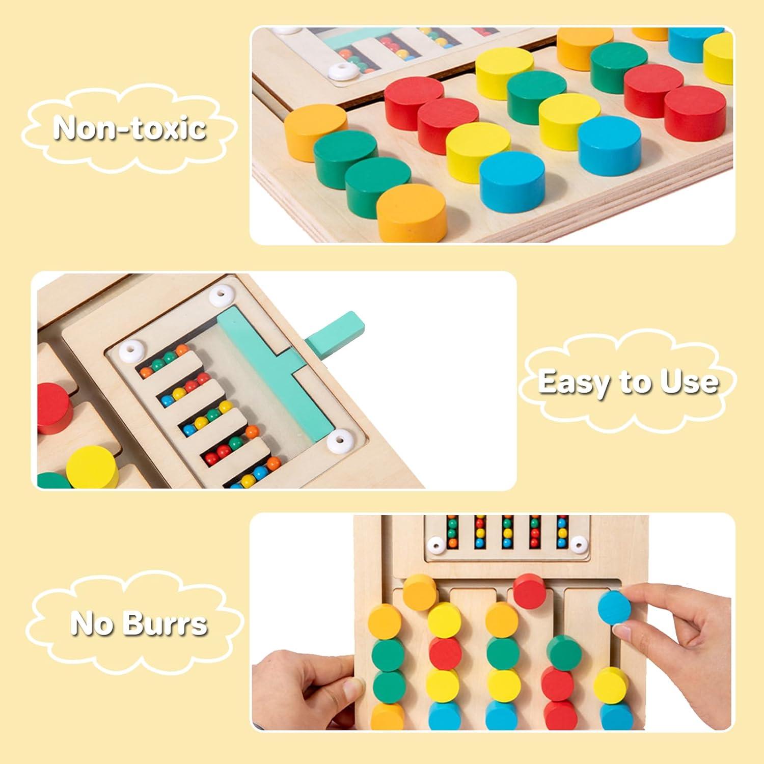 Juguetes Montessori Biottro Rompecabezas de Colores 5 Piezas