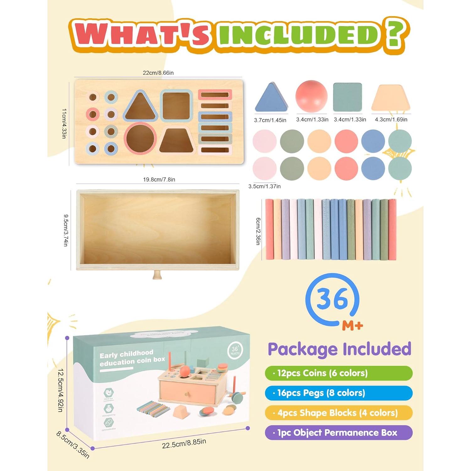 Juguete Educativo de Clasificación de Colores Pajojoqa 4 en 1