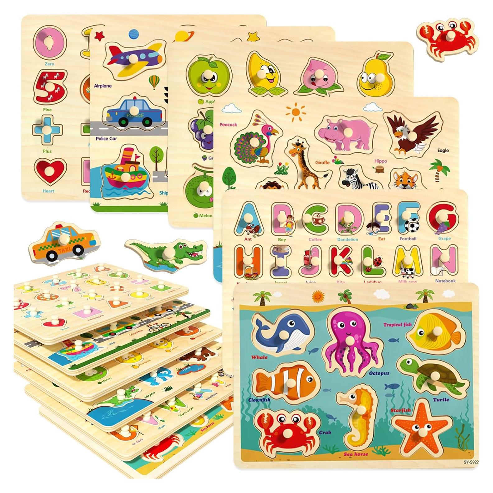 Rompecabezas de Clavos de Madera Edutree - 6 Piezas Educativas