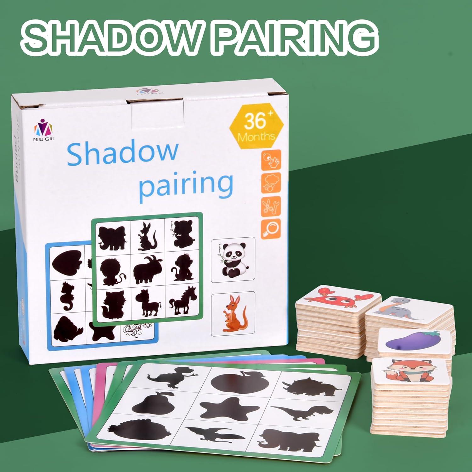 Juego de emparejamiento de sombras WNWL - Madera Montessori
