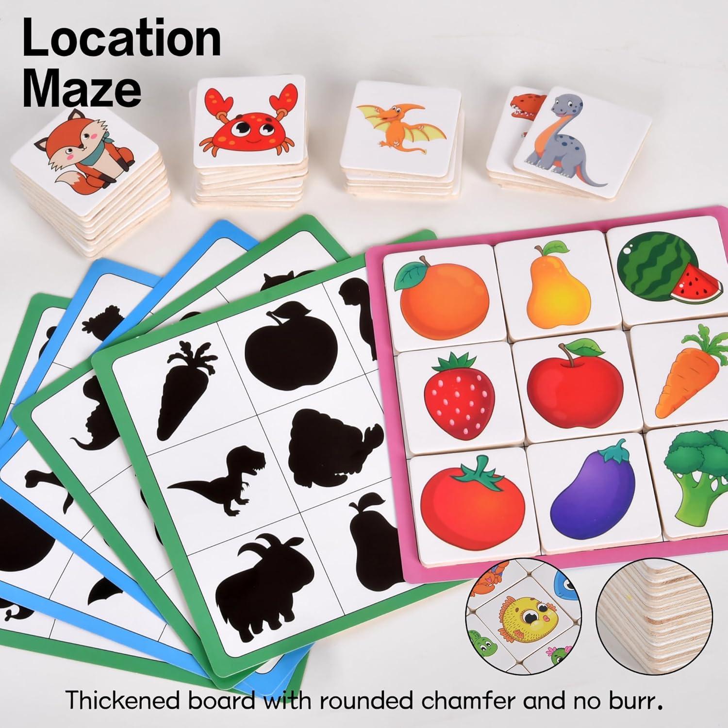 Juego de emparejamiento de sombras WNWL - Madera Montessori