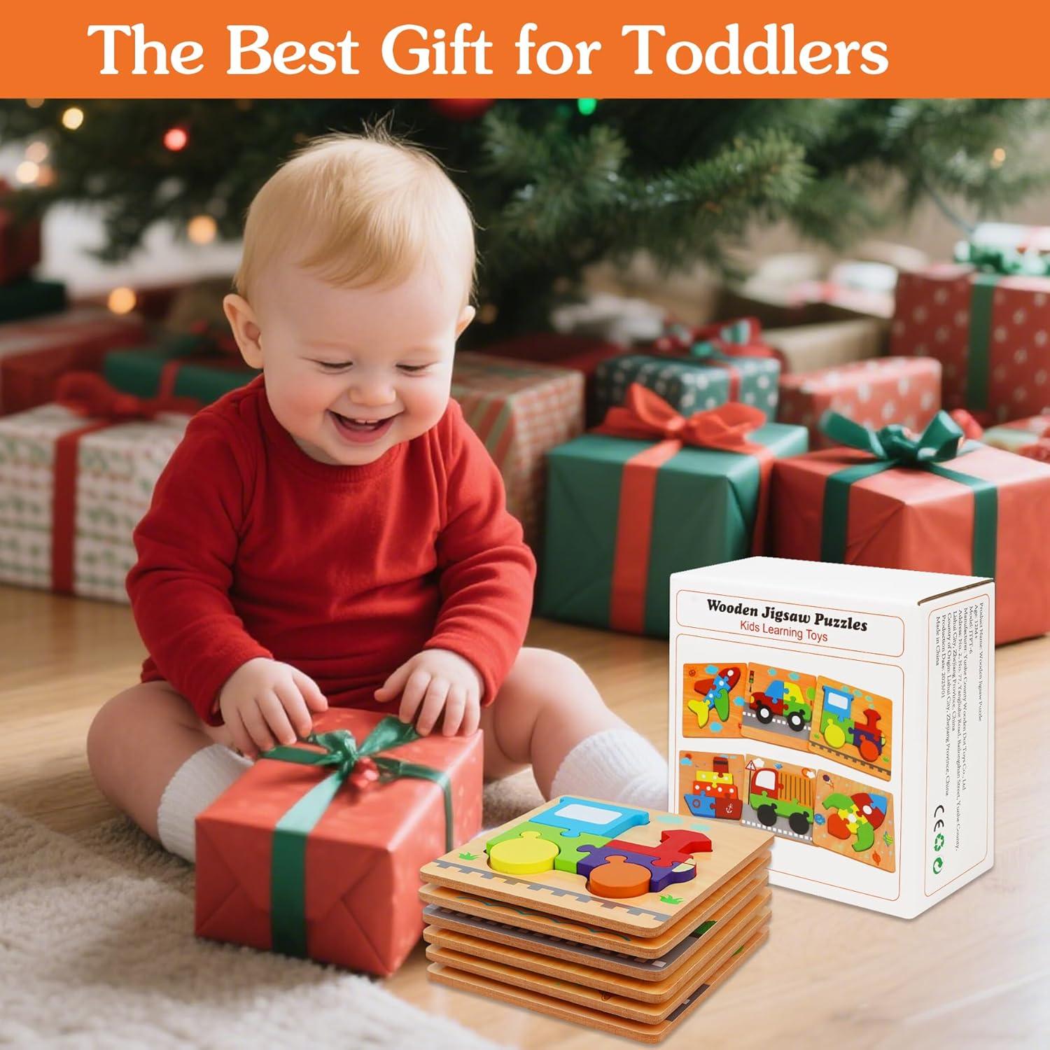 Rompecabezas de Madera Dreampark para Niños 1-3 Años - Vehículos