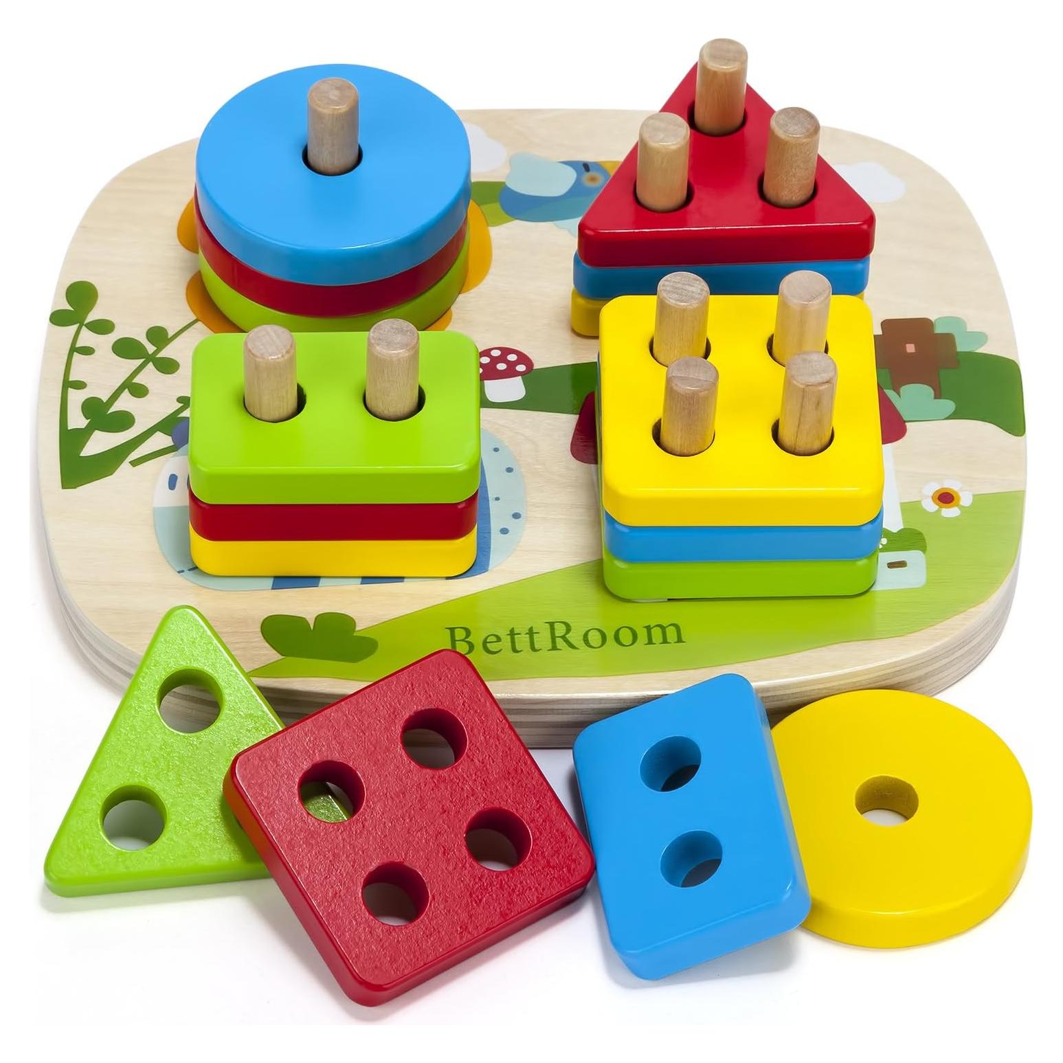 Bloques de Madera Educativos BettRoom para Niños 1-6 Años