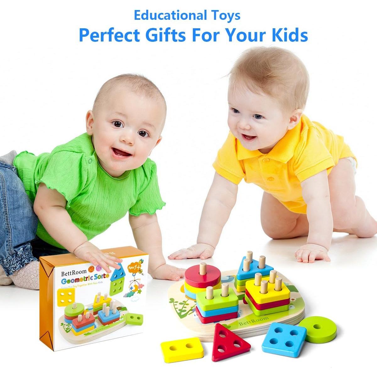 Bloques de Madera Educativos BettRoom para Niños 1-6 Años