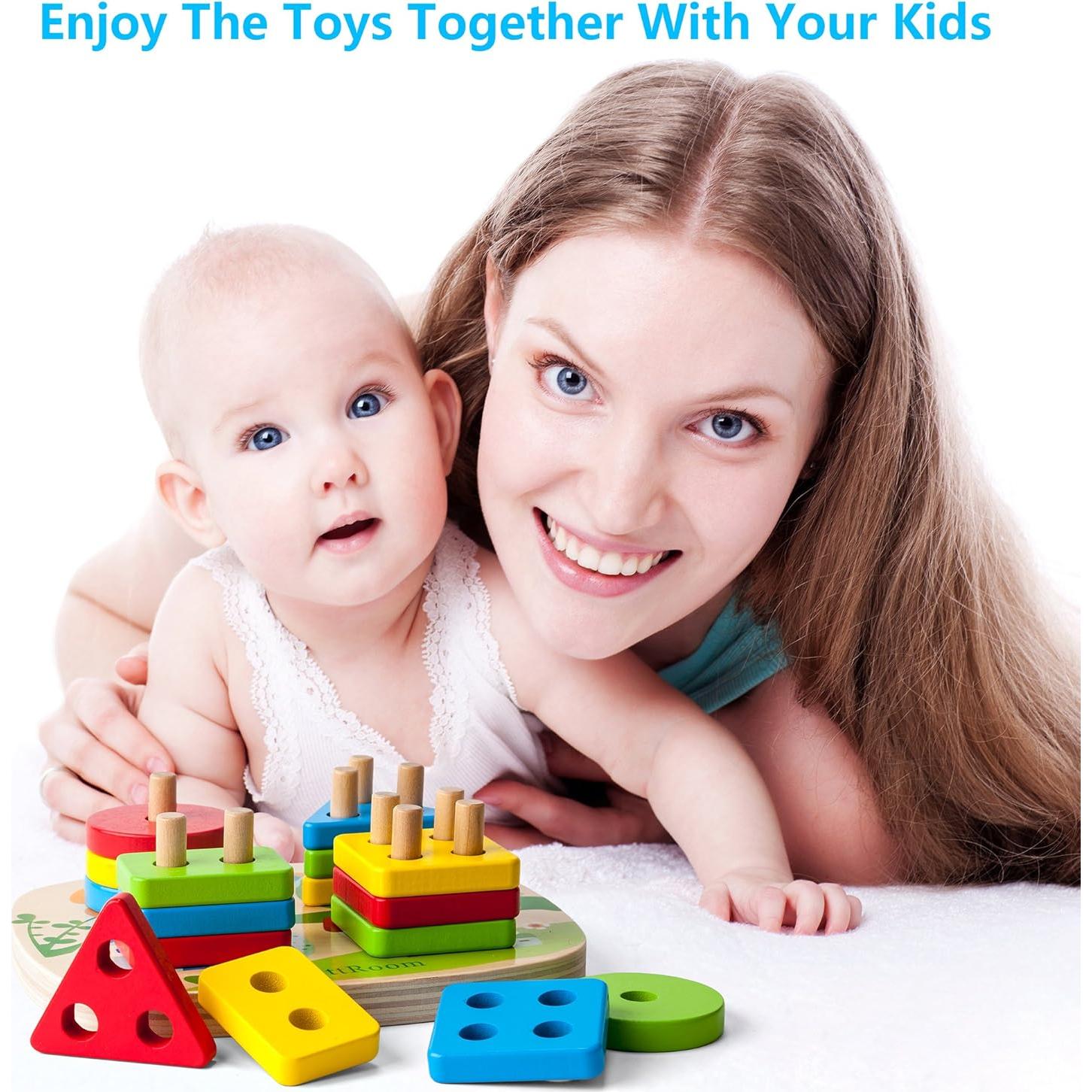 Bloques de Madera Educativos BettRoom para Niños 1-6 Años