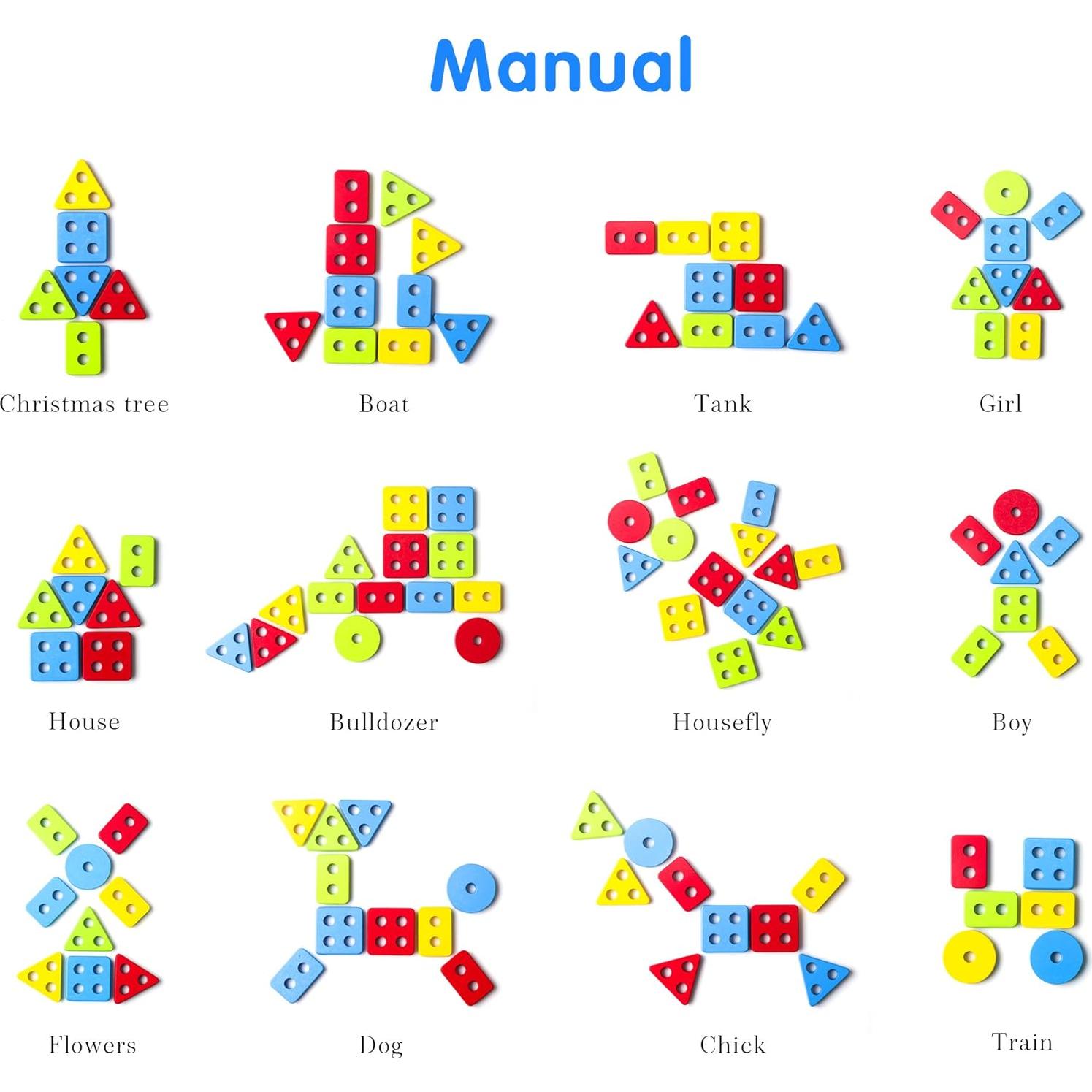 Bloques de Madera Educativos BettRoom para Niños 1-6 Años