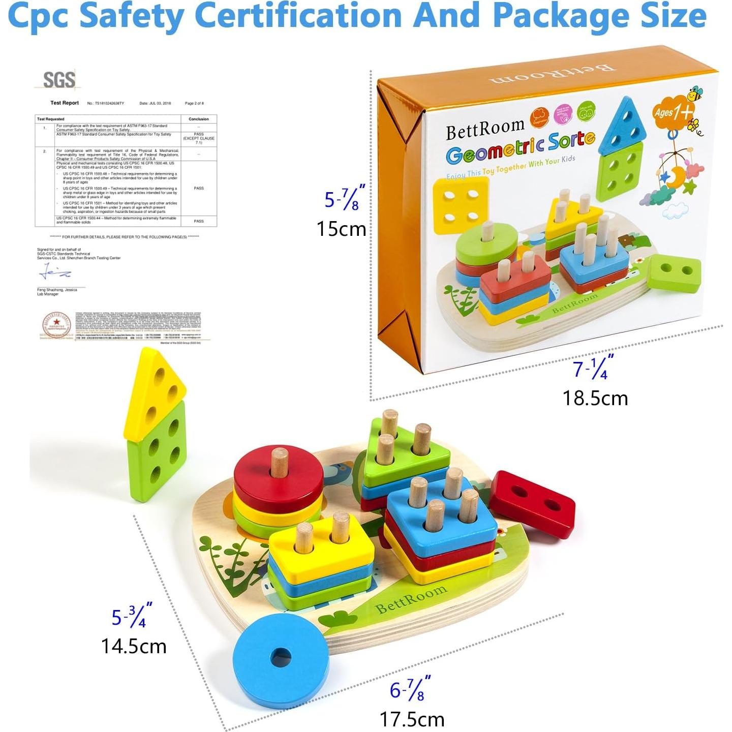 Bloques de Madera Educativos BettRoom para Niños 1-6 Años