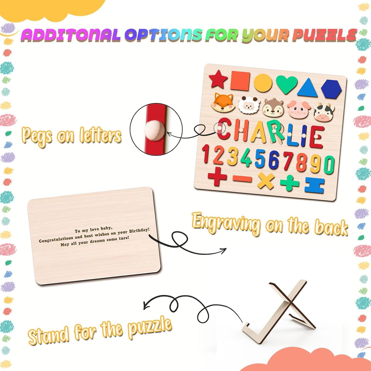 Rompecabezas de Nombre Personalizado de Madera AZUFEMOS 55.88x22.86cm