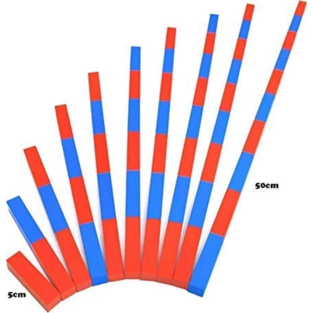 DANNI Juguetes de Aprendizaje Montessori Varas de Madera 5-50cm
