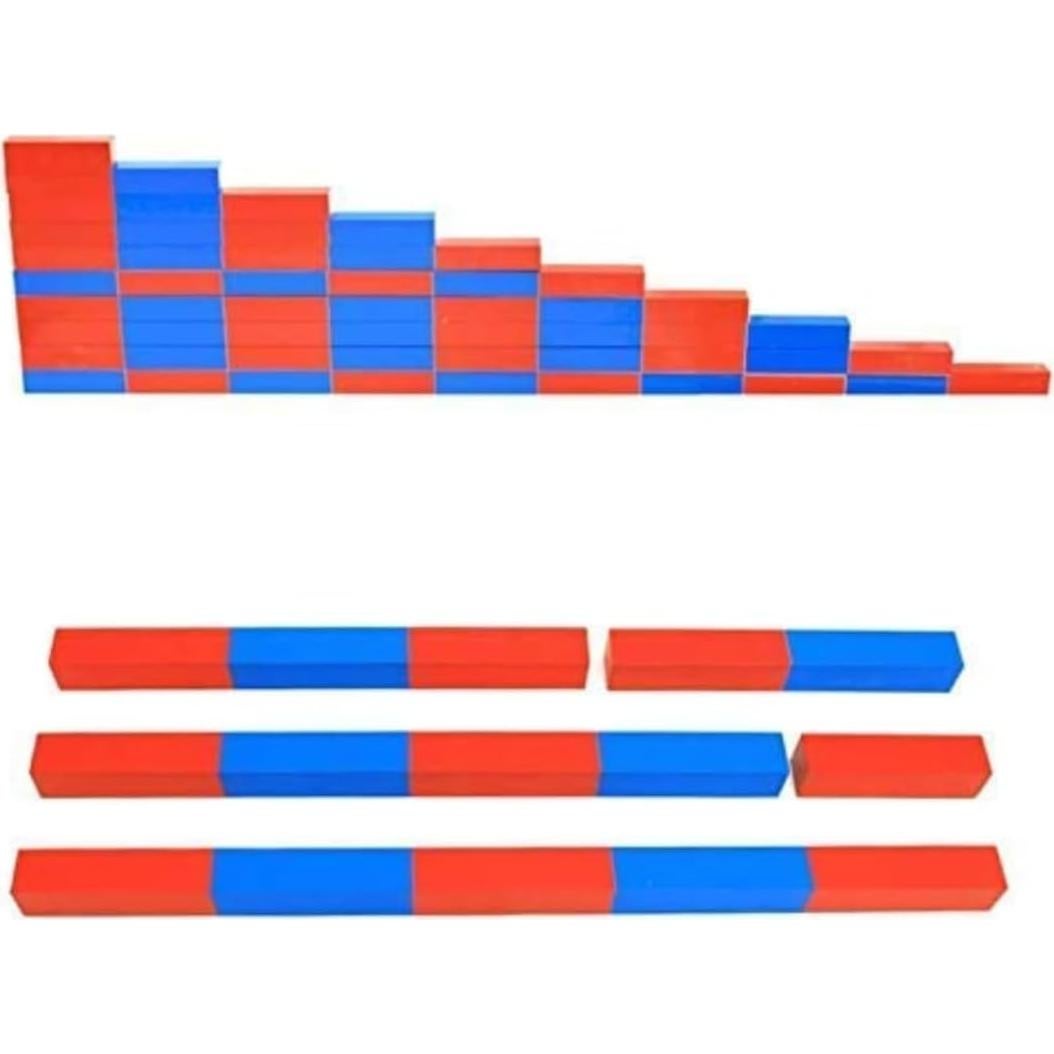 DANNI Juguetes de Aprendizaje Montessori Varas de Madera 5-50cm