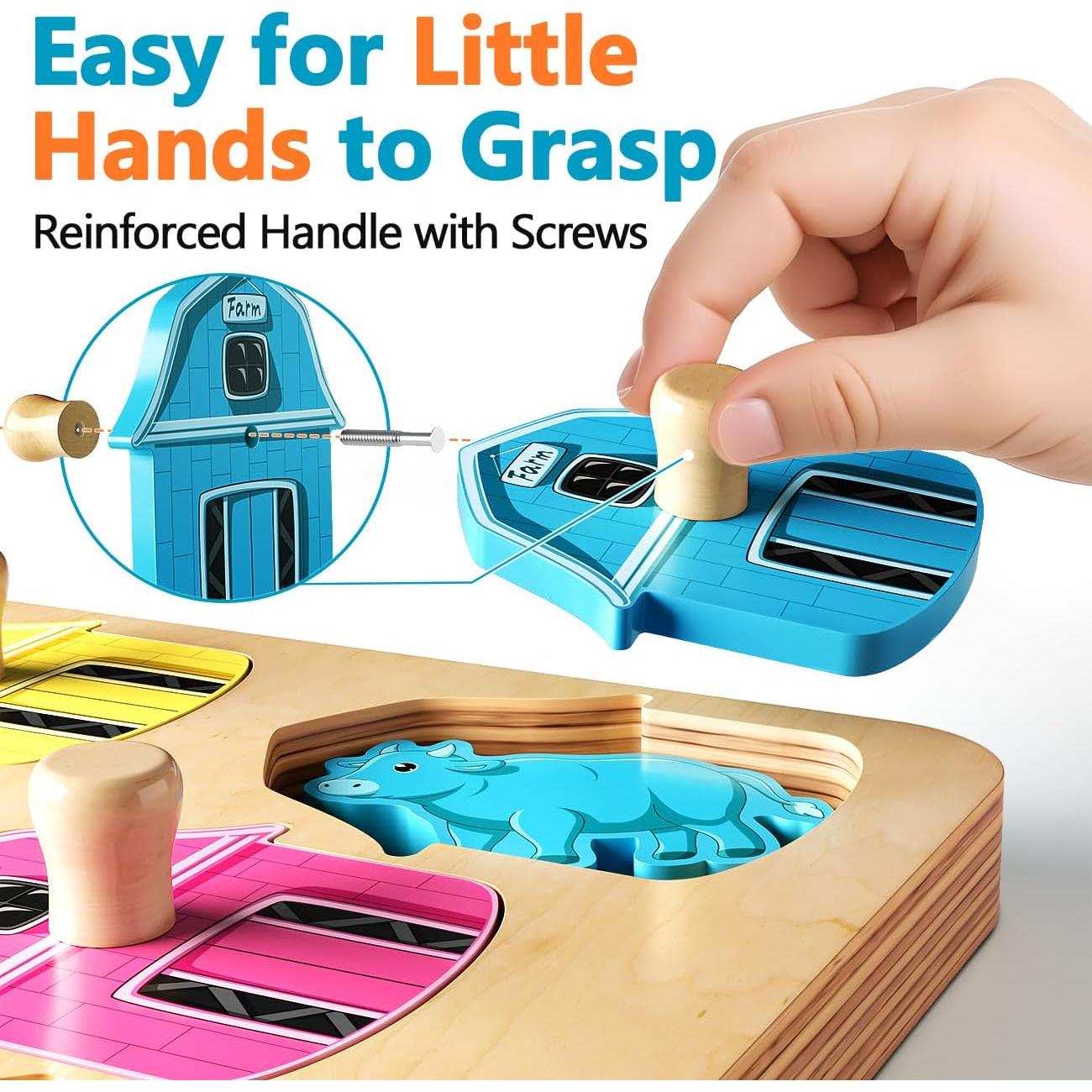 Rompecabezas de Madera EDUJOY Animales de Granja 18.3 cm