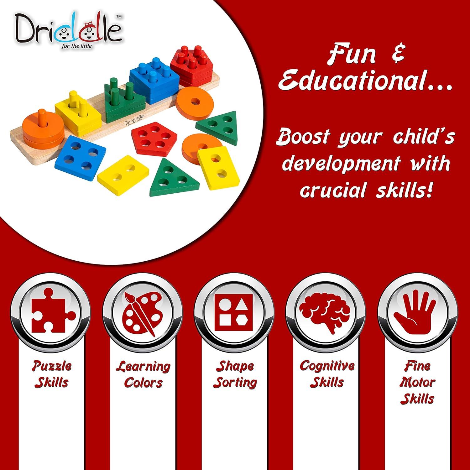 Juguete Educativo de Clasificación de Madera Driddle - 30.5 cm