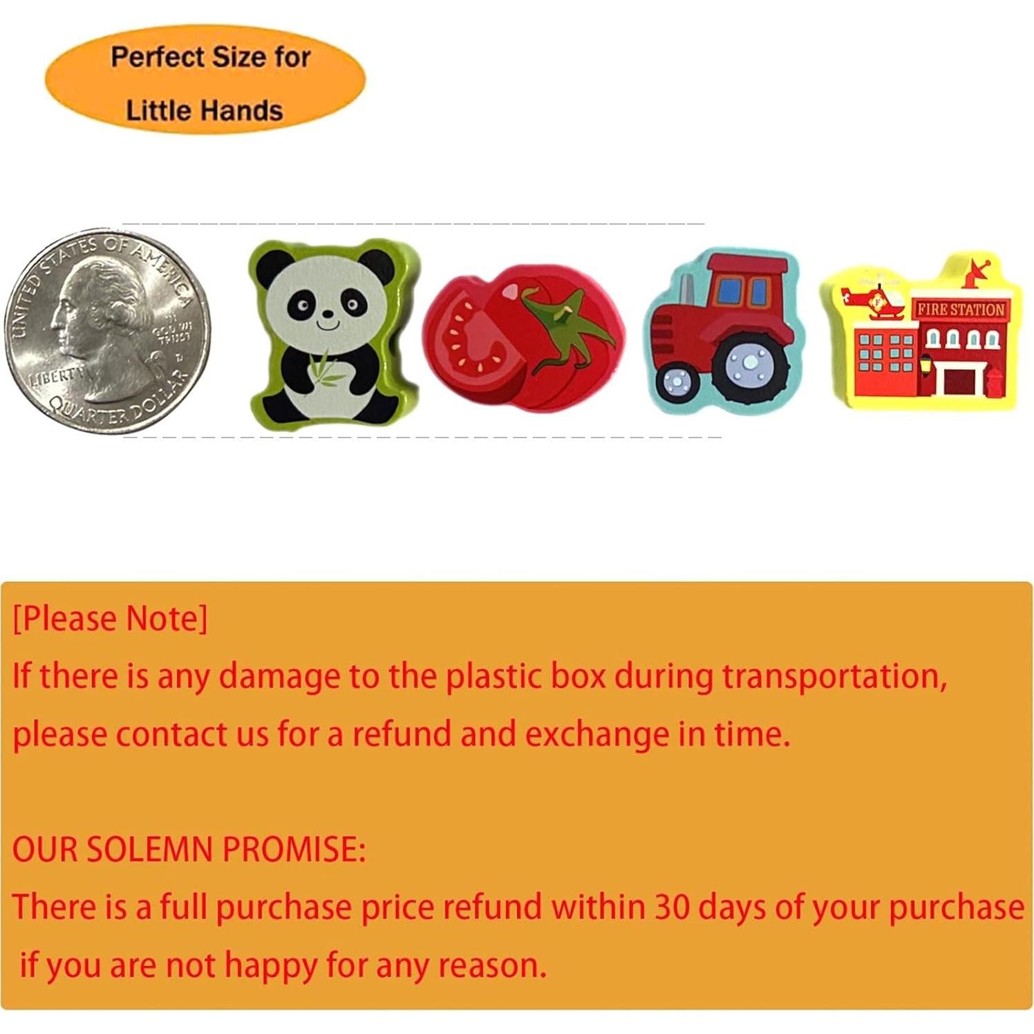 Cuentas de Enhebrar de Madera Intsinzi 42 Piezas Educativas